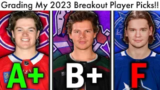 Grading My 2023 NHL Breakout Picks! (NHL Season/Playoff Predictions & Caufield/Habs News Today)