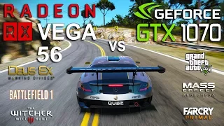 RX VEGA 56 vs GTX 1070 Test in 7 Games
