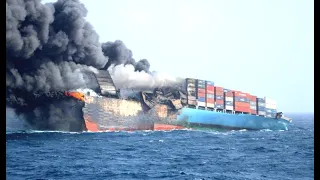 Top 10 Big Container Ships Crash During Rogue Waves In Storm & Scary Fire