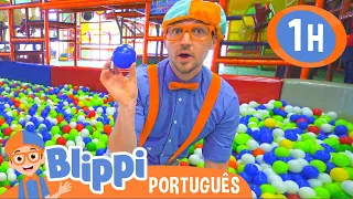 Blippi Visita um Parque Coberto (LOL Kids Club) | 1 HORA de Blippi em Português | Vídeos Educativos