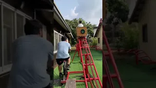 a bicycle powered mini rollercoaster