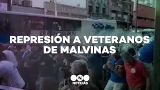 VETERANOS de MALVINAS reclamaban por SALUD, pero fueron REPRIMIDOS - Telefe Noticias