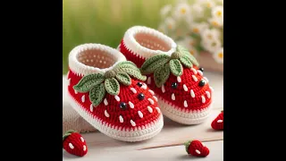 Wool crocheted children's shoes #crochet #knitted #design