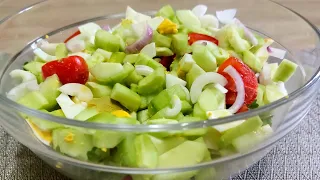 Eat this cucumber salad every day for dinner and you will lose belly fat!