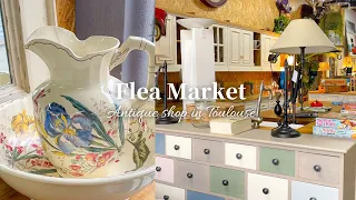 Antique shop Tour /  Flea Market in France♪Vintage Furniture, Tablewares, Decor/Toulouse /Vlog