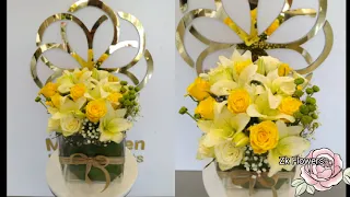 How to arrangement stylish vase flower bouquet || big vase flower bouquet arrangement