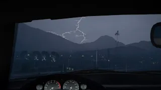 Michael Watches A Thunderstorm From His Car | GTAV ASMR