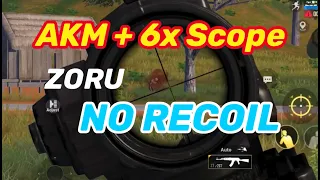 AKM + 6x Scope | No recoil Control | Ipad mini 5  | 3 fingers with gyro scope always on