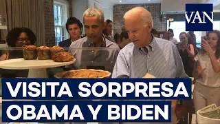 OBAMA y BIDEN sorprenden en una bakery de Washington