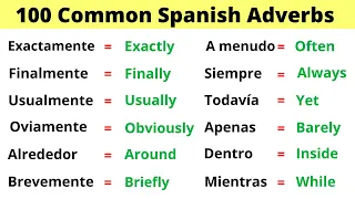 The 100 Most Common Spanish Adverbs