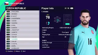 CZECH REPUBLIC Faces & Stats - Pes 2021