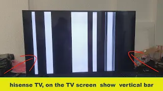 hisense on the TV screen  show  vertical bar
