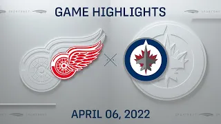 NHL Highlights | Red Wings vs. Jets - Apr. 6, 2022