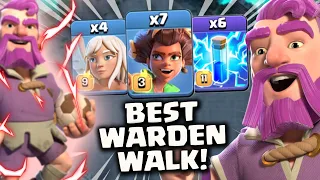 Best Warden Walk Strategy with Lightning  + Root Riders 3 Stars Ground Strategy - Clash Of Clans