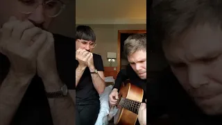 Sweet Georgia Brown - blues harmonica and acoustic guitar - hotel room jam session