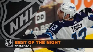 Hellebuyck's dominant night, Tanev's goal own Game 1