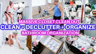 CLEAN WITH ME DECLUTTER ORGANIZE SPEED CLEANING MOTIVATION | BATHROOM ORGANIZATION CLOSET CLEAN OUT