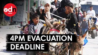 Thousands Flee North Gaza as Israeli 4pm Evacuation DEADLINE Approaches