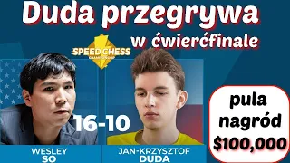 SZACHY 257# Jan-Krzysztof Duda przegrywa z Wesley So w ćwierćfinale SPEED CHESS CHAMPIONSHIP 2020