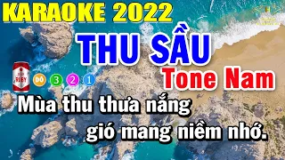 Thu Sầu Karaoke Tone Nam Nhạc Sống | Trọng Hiếu