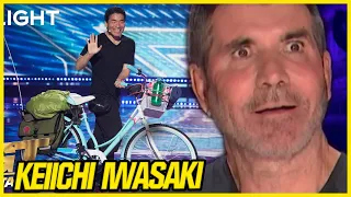 O magico hilário Keiichi Iwasaki faz todos rirem com seus truques! | AGT: All-Stars 2023