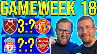 PREMIER LEAGUE PREDICTIONS GAME WEEK 18