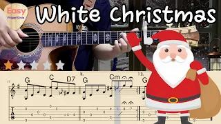 ⛄White Christmas(Lyrics) - Guitar Cover🎄Christmas Songs & Carols🎄Fingerstyle Guitar Tutorial🎄Tabs