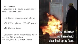 Straw Panel vs. Conventional Construction Burn Test