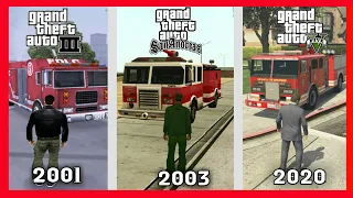 Fire Truck in gta games evolution | Fire Truck Logic in Gta Games | Fire in All gta games | xpota