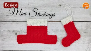 Easiest Crochet Mini Christmas Stocking for BEGINNERS | Super Easy & Fast Crochet Christmas Ornament