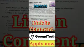 GroundTruth Hiring For Software Engineer Intern | 2022/2023 Batch | Great Opportunity | Apply Now