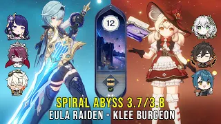 C0 Eula Raiden and C0 Klee Burgeon - Genshin Impact Abyss 3.7 - Floor 12 9 Stars