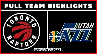 Toronto Raptors vs Utah Jazz - Full Team Highlights | January 7, 2022 | 21-22 Season