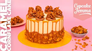 Epic Caramel Cornflake Brownie Cake Layer Cake! | Cupcake Jemma