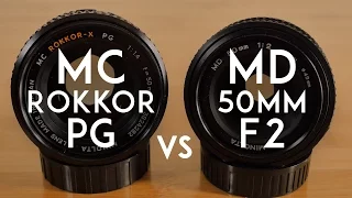 Minolta MC Rokkor-X PG 50mm F1.4 vs Minolta MD 50mm F2