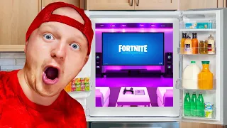 Secret Gaming Room Inside a Fridge!