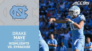 UNC QB Drake Maye Explodes For A Huge Performance Against Syracuse