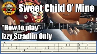 Guns N' Roses Sweet Child O' Mine IZZY STRADLIN ONLY with tabs | Rhythm guitar