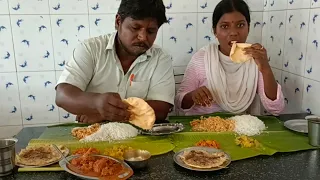 today lunch special street food full non-veg meals eating daddy and daughter in hotel