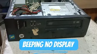 HP Pro 3300 Slimline Desktop - Hp Pc turning on Beeping no display solution - hp pc startup beep fix