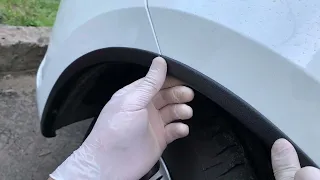 Установка защитных накладок из ABS пластика на колесные арки LADA Granta FL