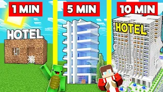 HOTEL BUILD BATTLE CHALLENGE In Minecraft - NOOB VS PRO - Maizen Mizen Mazien Parody