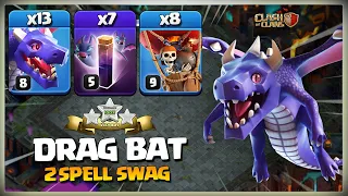 UPDATED! 2 Spell Swag!! Most Powerful TH13 DRAGBAT 3 STAR ATTACK STRATEGY - Best Th13 Attacks in Coc