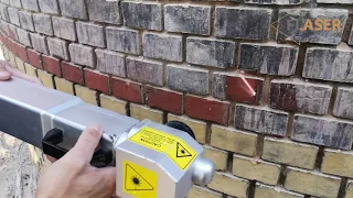 Czyszczenie Laserem, czerwona cegła klinkierowa || Laser cleaning, red clinker brick
