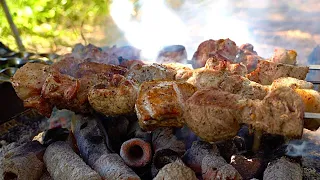 Juicy and tasty PORK KEBAB! How to marinate meat (BBQ skewers recipe)