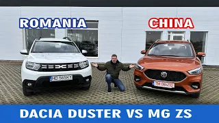 Dacia Duster vs MG ZS - Comparatie, interior / exterior, proba de drum si spatiu interior.