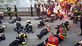 2/2 - Les pompiers à l'Assemblée Nationale et sur le périphérique