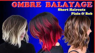 Ombre Balayage Short Bob+Pixie Hairstyles 2023 - You must See!