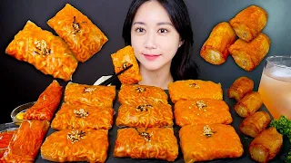 🔥불닭쌈에 대창 곁들이기🔥불닭쌈 먹방! 바삭한 대창 먹방 | Fire Noodle Warps | Real Sound MUKBANG | ASMR | EATING SHOW