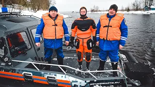 Применение аэролодки Север. Спасение рыбаков с дрейфующей льдины. В гостях у ПСО Шлиссельбург.